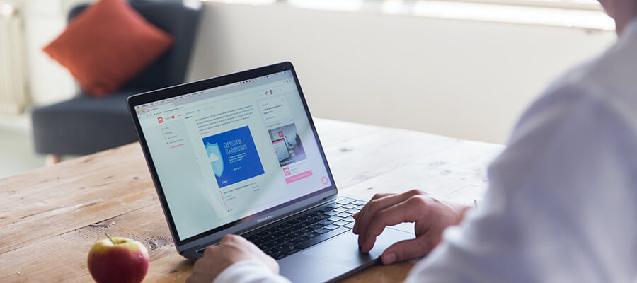 Woman working at laptop