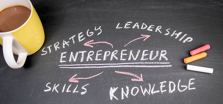 Entrepreneur chalkboard.