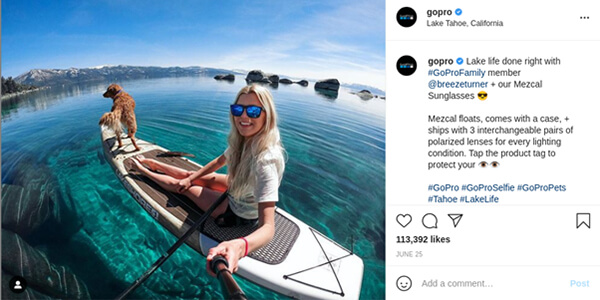 GoPro Instagram message.