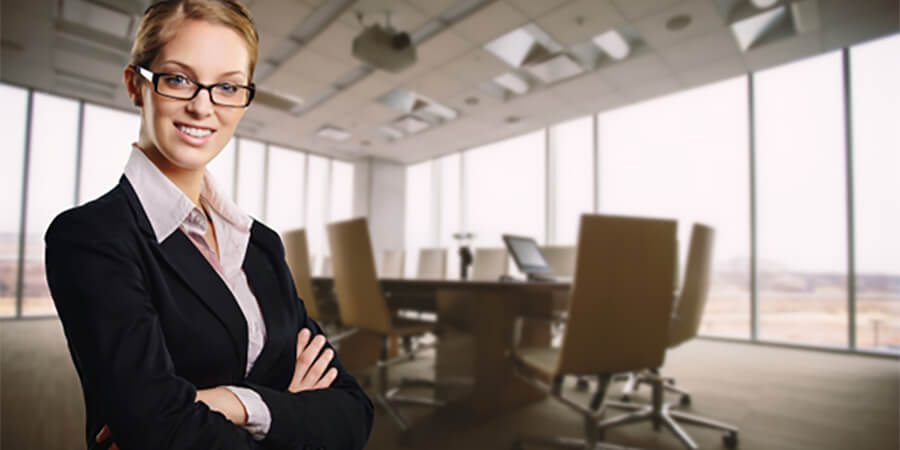 Businesswoman in a conference room.