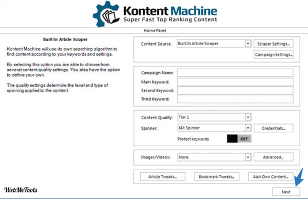 Kontent Machine screenshot.