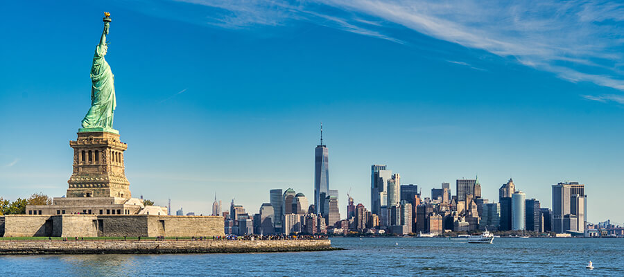 View of New York and the Statue of Liberty