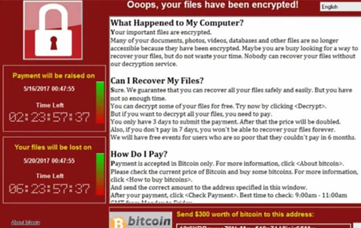 Typical ransomware screenshot