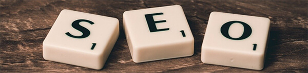 SEO in scrabble pieces.