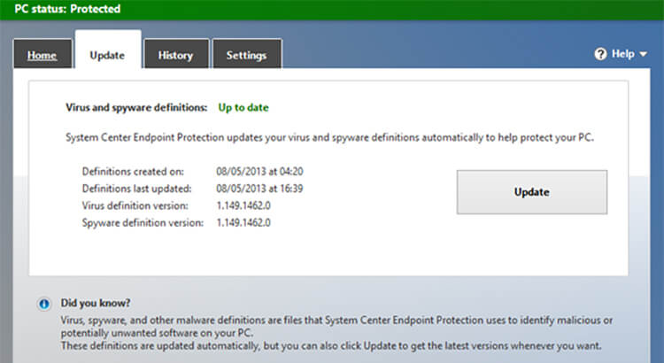 Windows Defender - Make sure your anti-virus software is up to date.
